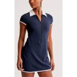 Abercrombie & Fitch Navy Blue Sheath Mini Tennis Dress with Peter Pan Collar
